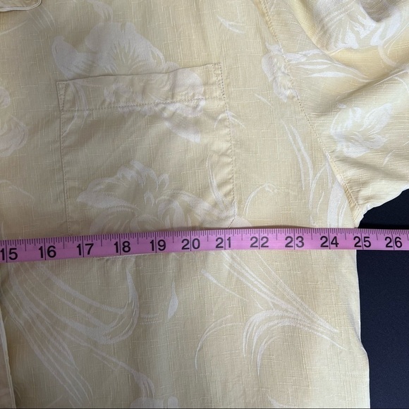 Tommy Bahama Shirt Mens Large Silk Hawaiian button Up Yellow Short Sleeve H - Picture 5 of 6